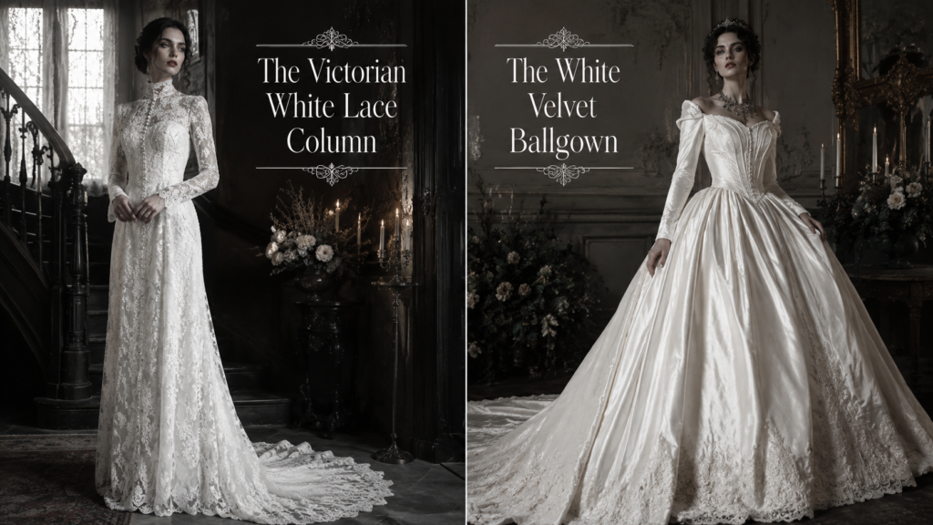 White Goth Wedding Dress