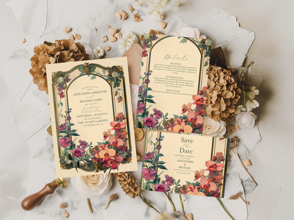 Art Nouveau Wedding Invitations