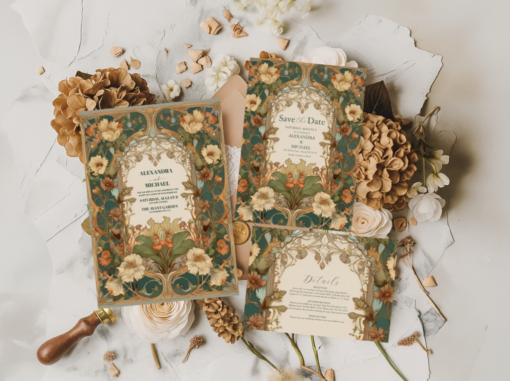 Art Nouveau Wedding Invitations