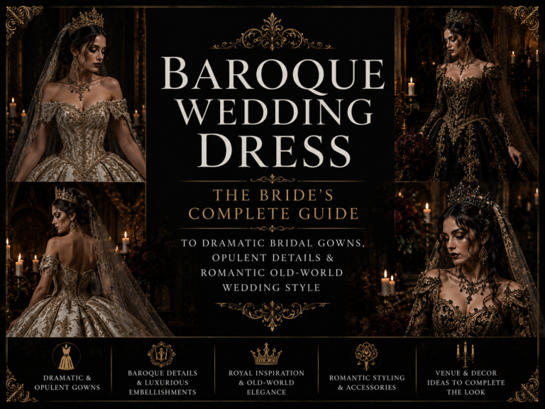 Baroque Wedding Dress – The Bride’s Complete Guide to Dramatic Bridal Gowns, Opulent Details & Romantic Old-World Wedding Style