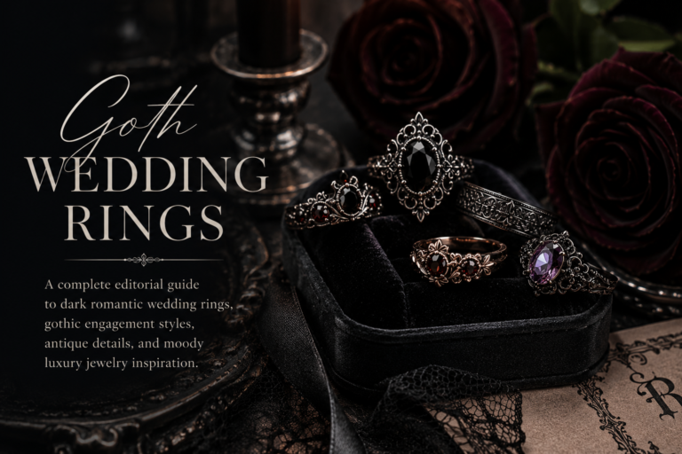 Goth Wedding Rings – A complete editorial guide to dark romantic wedding rings, gothic engagement styles, antique details, and moody luxury jewelry inspiration.